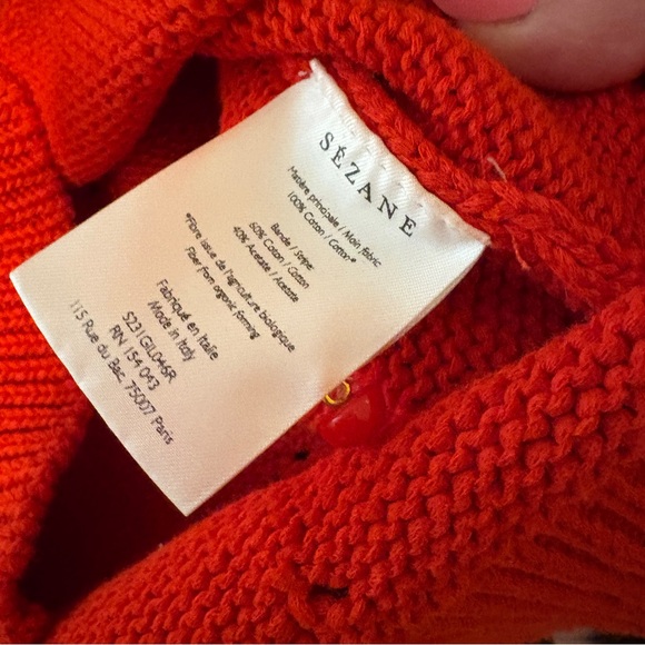 Sezane Kyle Cardigan XS Red - Picture 5 of 6